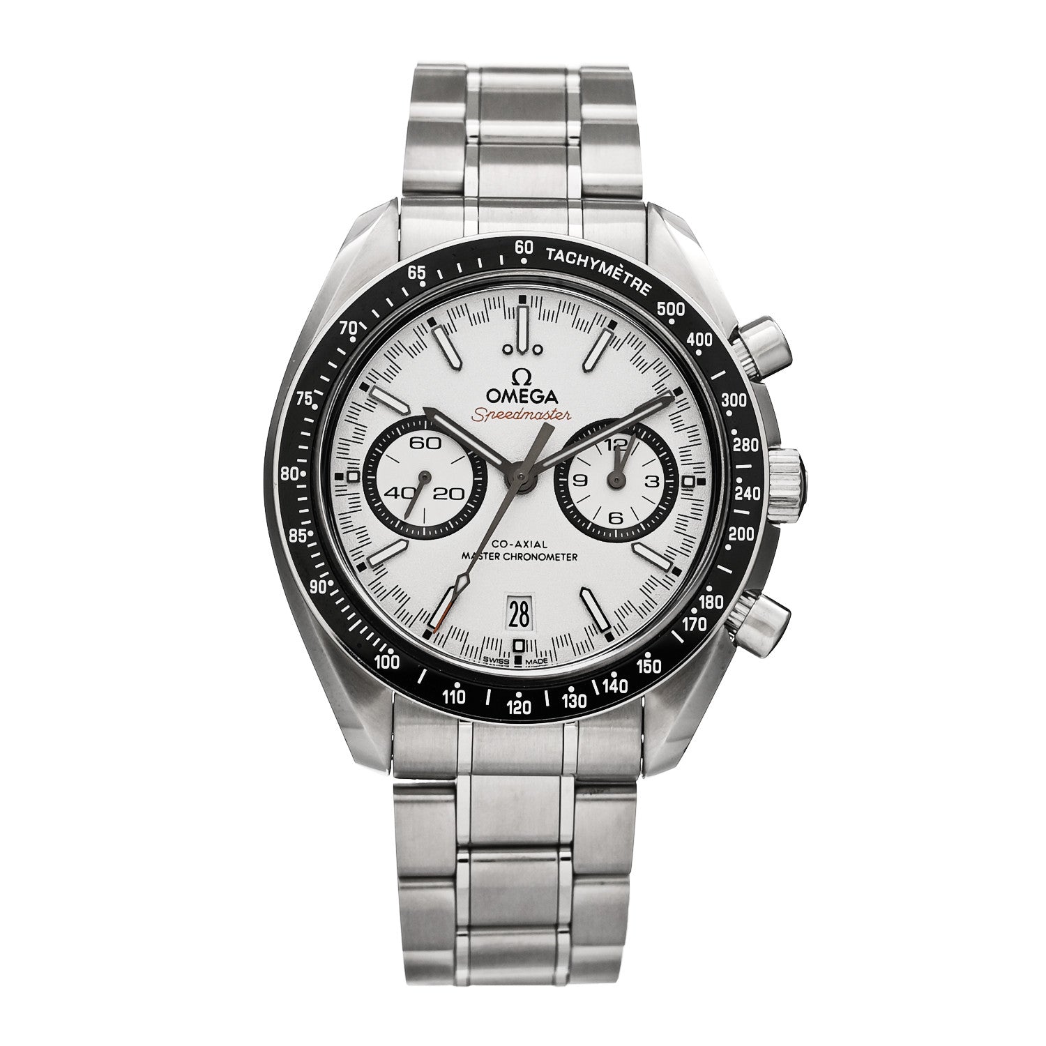 Omega Stainless Steel 44mm Speedmaster Racing Co-Axial Master Chronometer Chronograph Automatic Watch White 329.30.44.51.04.001 1 of 5