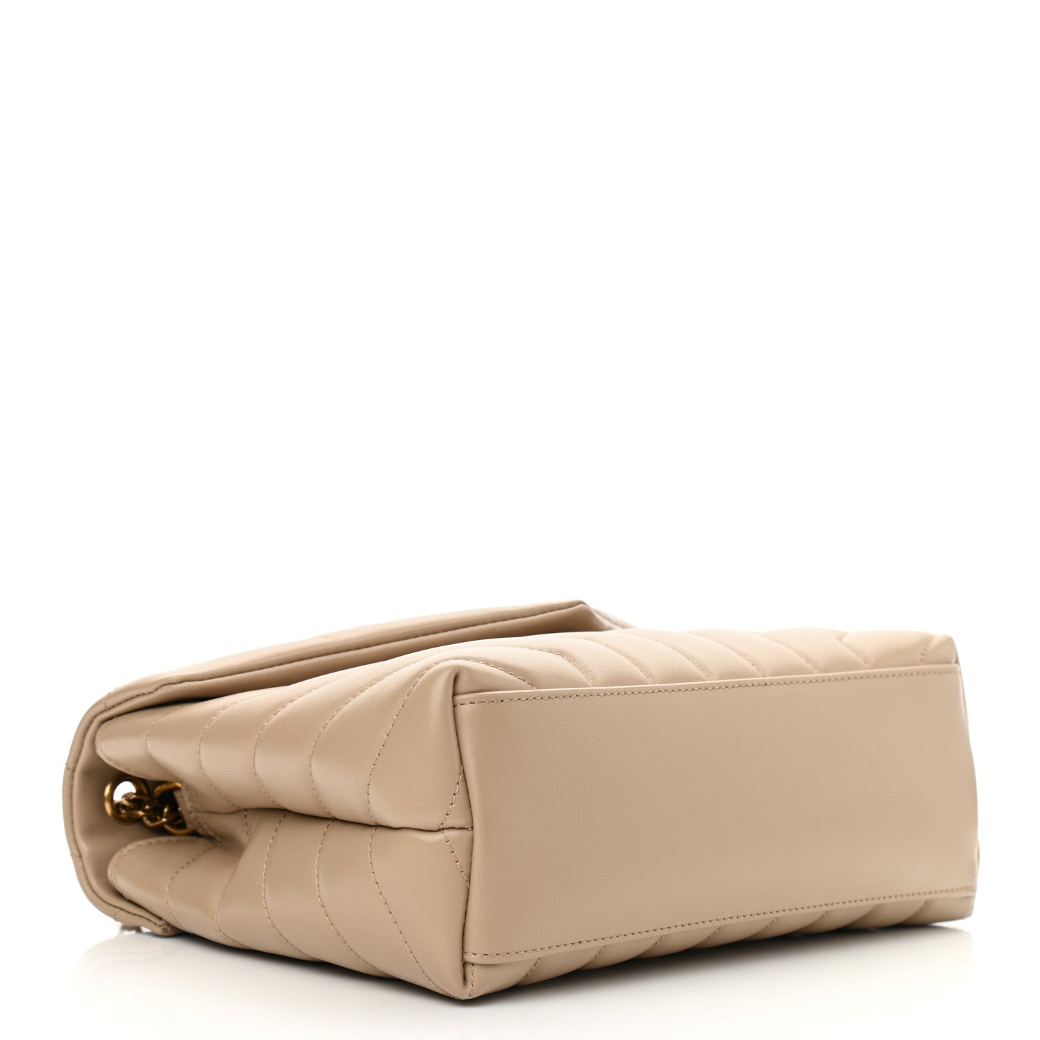 Saint Laurent Calfskin Y Quilted Monogram Small Loulou Chain Satchel Dark Beige 4 of 12
