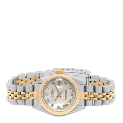Rolex Stainless Steel 18K Yellow Gold 26mm Oyster Perpetual Datejust Watch White Roman 69173 2 of 4