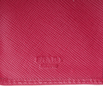 Prada Saffiano Metal Compact Wallet Peonia 7 of 8