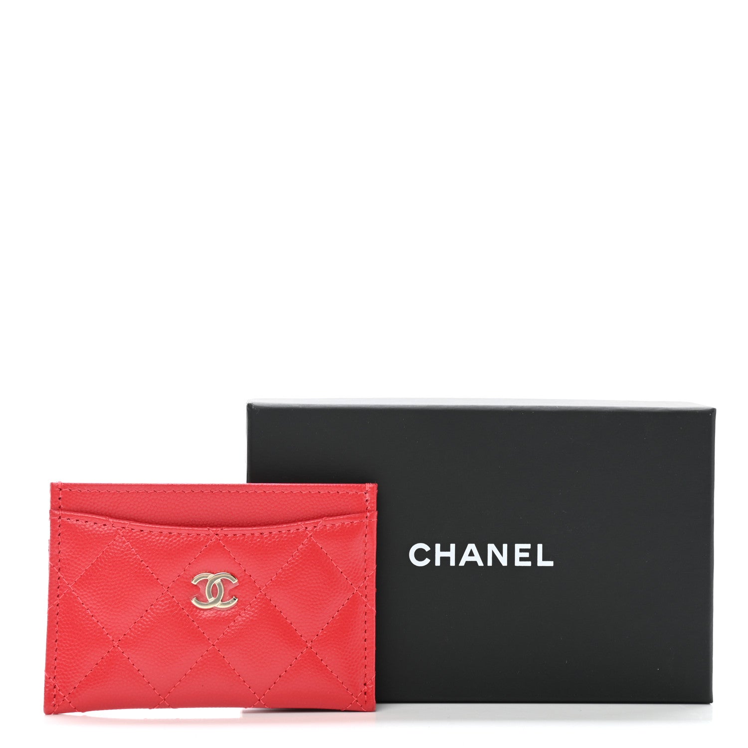 Chanel Caviar Quilted Card Holder Red 8 of 8
