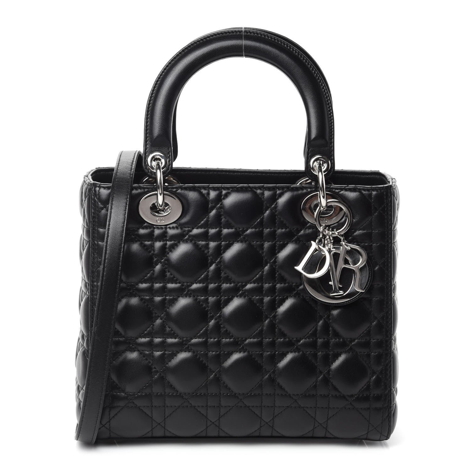 Christian Dior Lambskin Cannage Medium Lady Dior Black 1 of 10