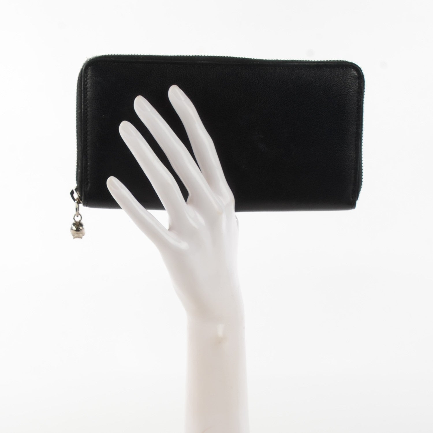 Alexander McQueen Lambskin Skull Continental Zip Wallet Black 2 of 7