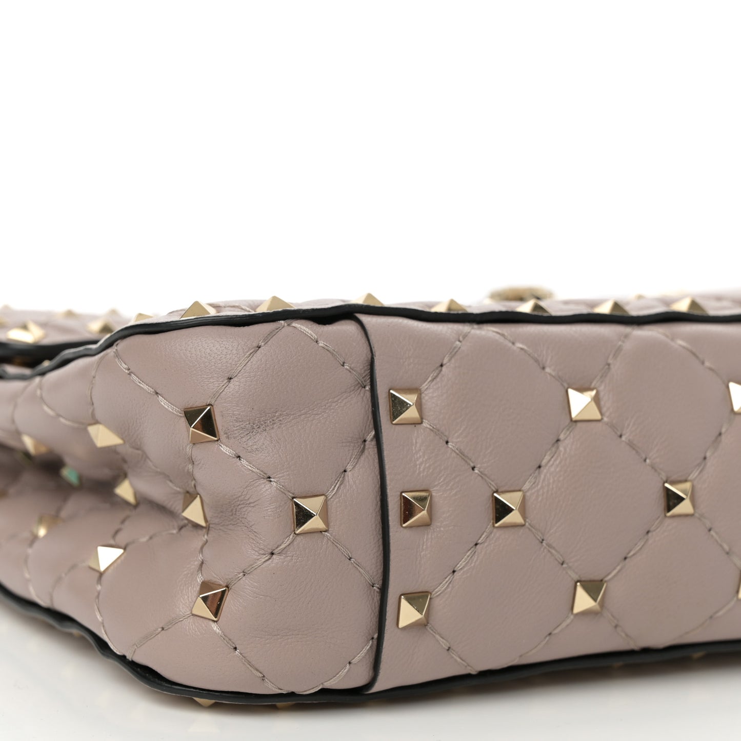 Lambskin Medium Rockstud Spike Shoulder Bag Poudre