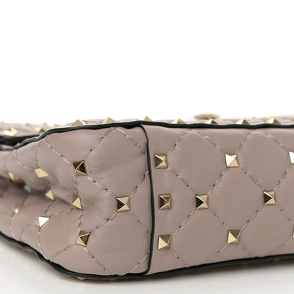 Valentino Garavani Lambskin Medium Rockstud Spike Shoulder Bag Poudre 8 of 14