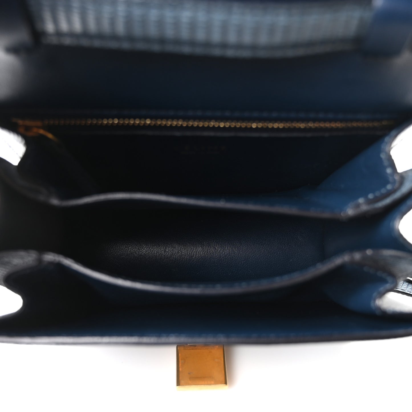 Lizard Small Classic Box Flap Bag Blue