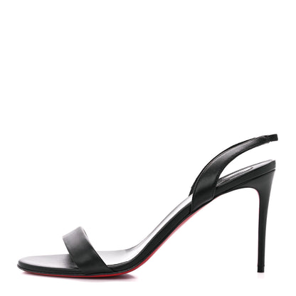 Christian Louboutin Calfskin O Marylin 85 Slingback Sandal Heels 41 Black 1 of 8