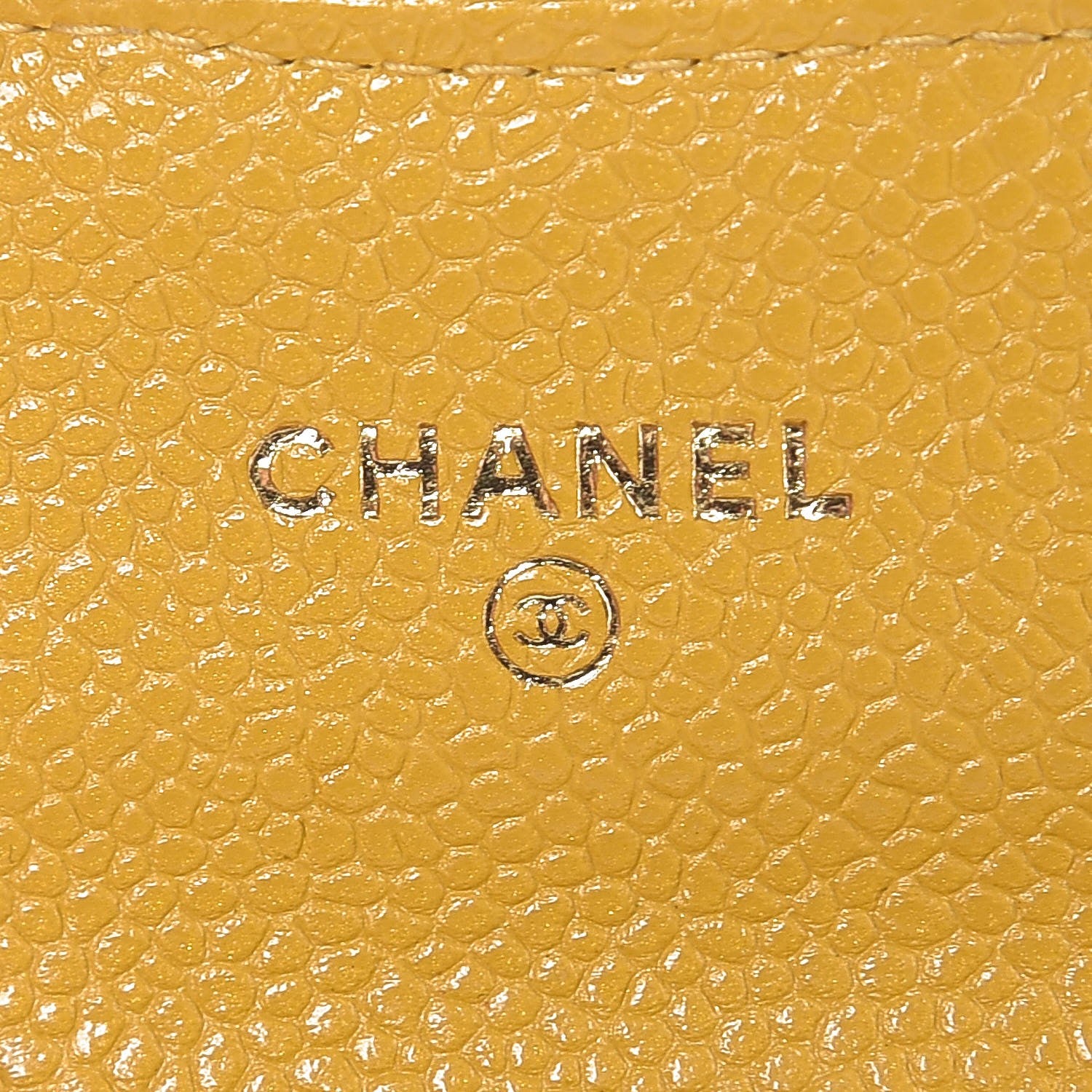 Chanel Caviar Quilted Flap Card Holder Yellow 6 of 9