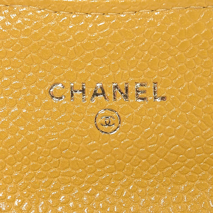 Chanel Caviar Quilted Flap Card Holder Yellow 6 of 9