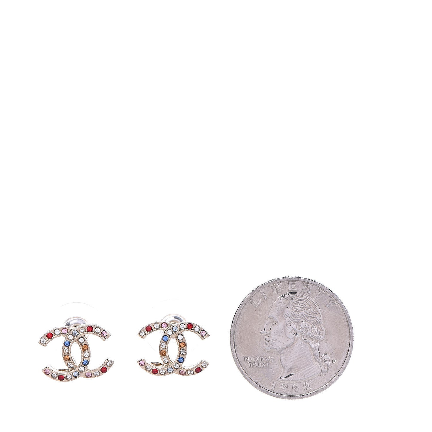 Crystal CC Earrings Gold Multicolor