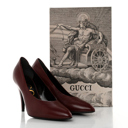 Gucci Malaga Kid Pumps 38.5 Vintage Bordeaux 12 of 12