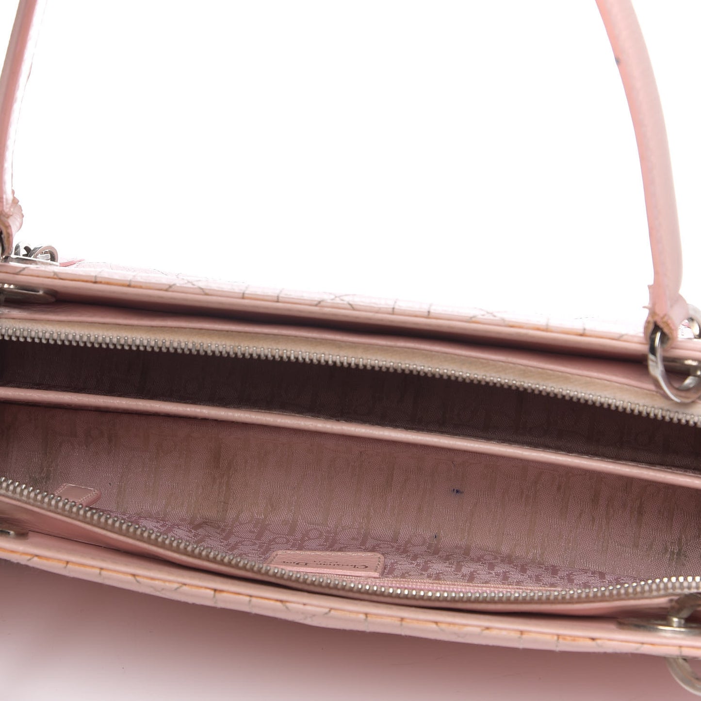 Calfskin Cannage Stitched East West Lady Dior Rose Clair