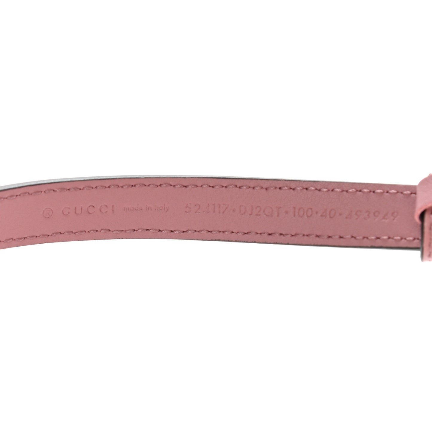 Textured Dollar Calfskin Enamel GG 15mm Belt 100 40 Carmine Rose