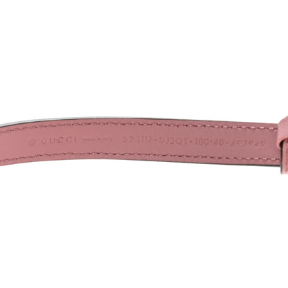 Gucci Textured Dollar Calfskin Enamel GG 15mm Belt 100 40 Carmine Rose 2 of 4