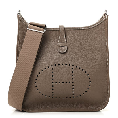 Hermes Taurillon Clemence Evelyne III PM Etoupe 1 of 9