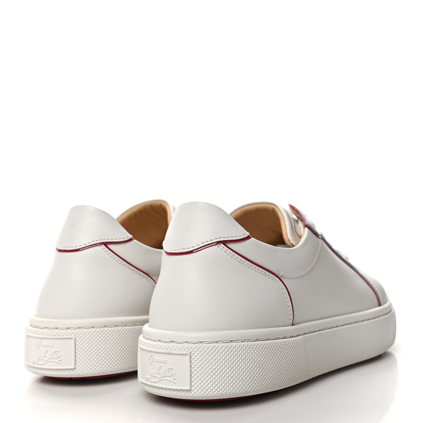 Calfskin Patent Vieirissima Flat Sneakers 40 White Loubi