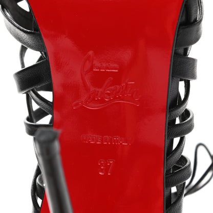 Christian Louboutin Kid Laurence Anyway 100 Cage Sandals 37 Black 6 of 7