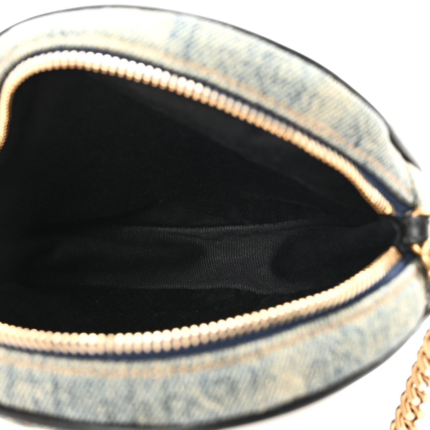 Saint Laurent Denim Quilted Monogram Round Crossbody Bag Rodeo Blue 5 of 10