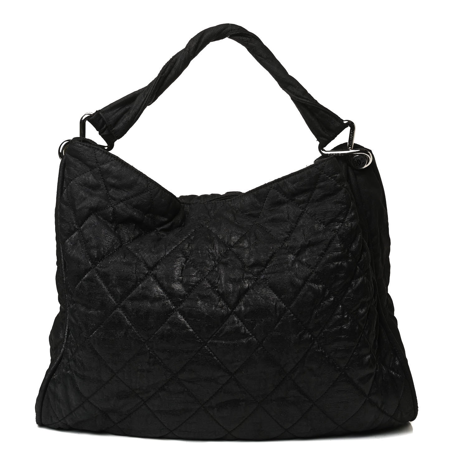Chanel Crinkled Coated Canvas Le Marais Hobo Black 1 of 20