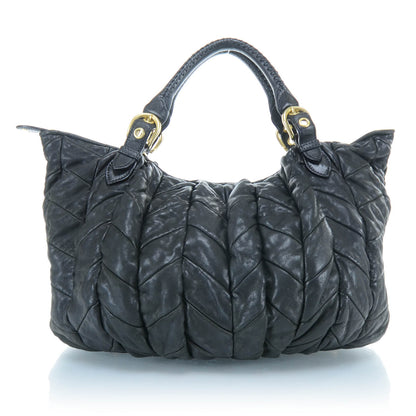 Miu Miu Nappa Leather Large Patchwork Tote Black 1 of 12