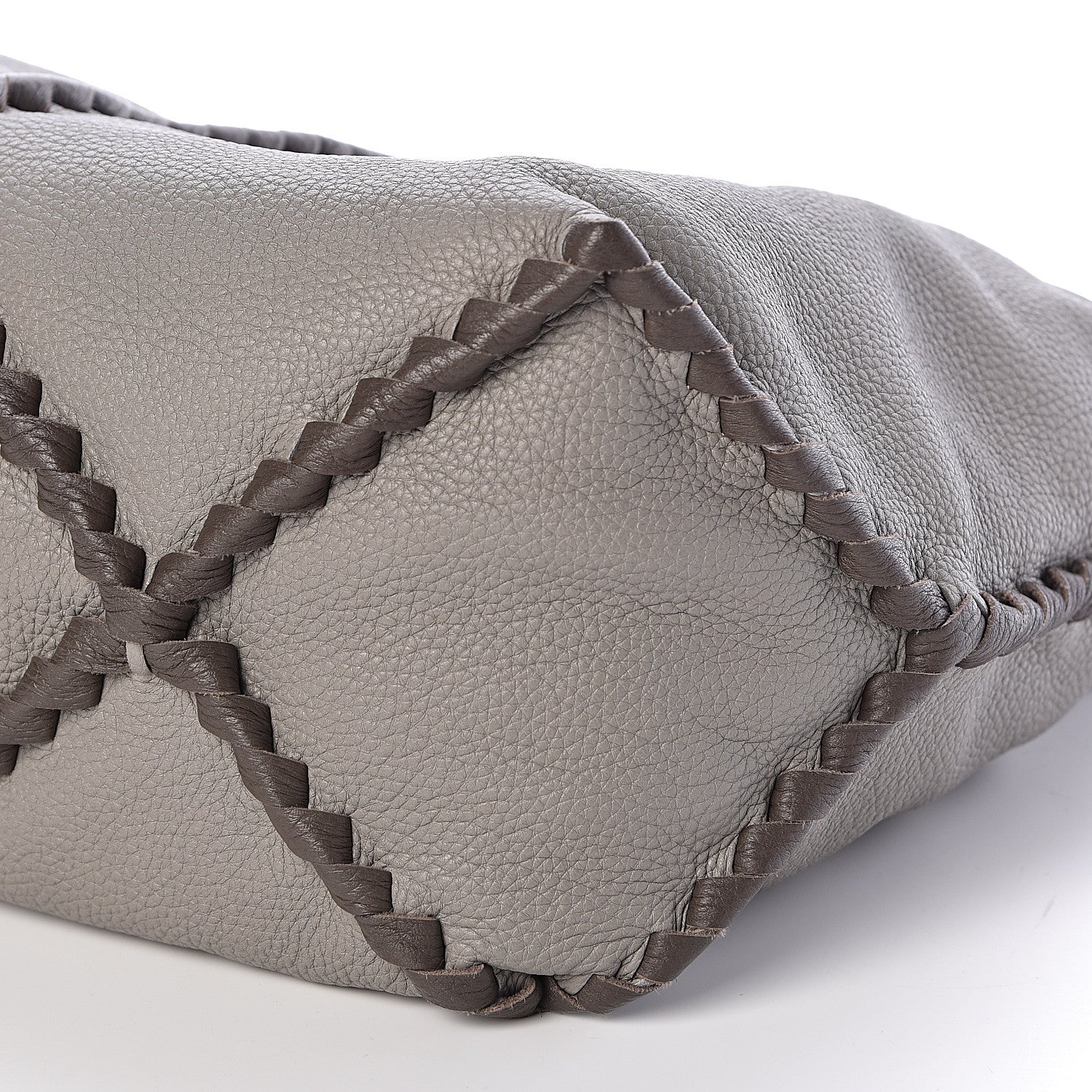 Bottega Veneta Washed Cervo Deerskin Shoulder Bag Dark Cement New Steel 9 of 9
