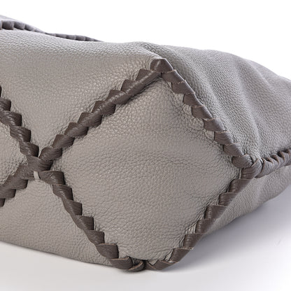 Bottega Veneta Washed Cervo Deerskin Shoulder Bag Dark Cement New Steel 9 of 9