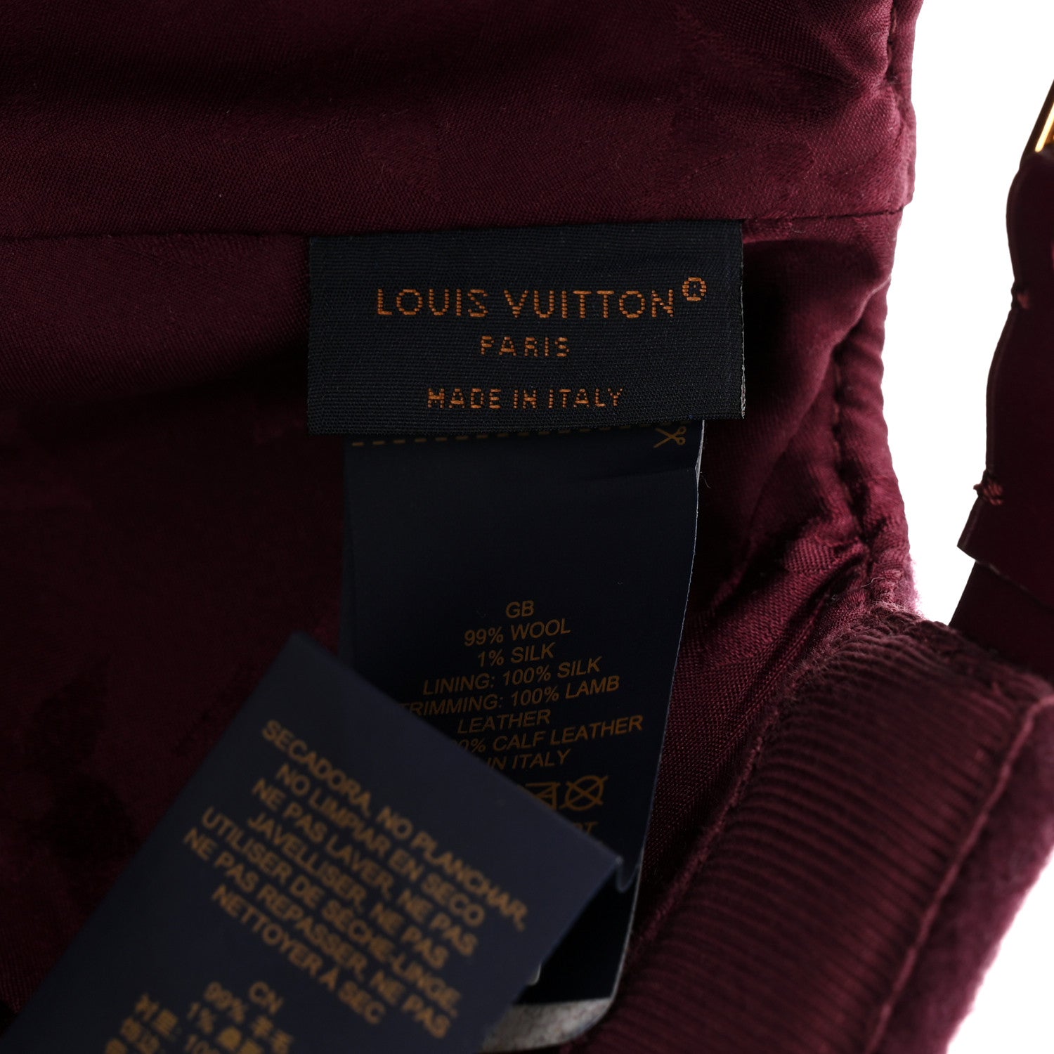Louis Vuitton Wool Silk Monogram Endless Cap L Bordeaux 1801169