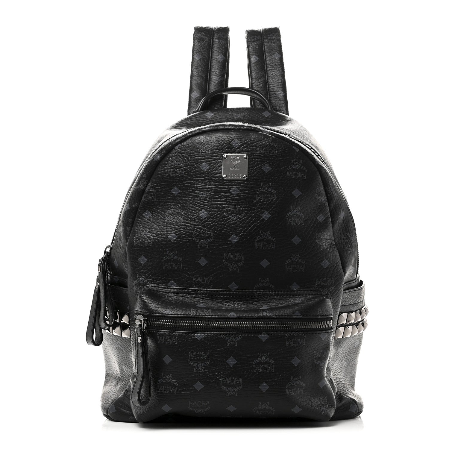 MCM Visetos Medium Side Studs Stark Backpack Black 1 of 9