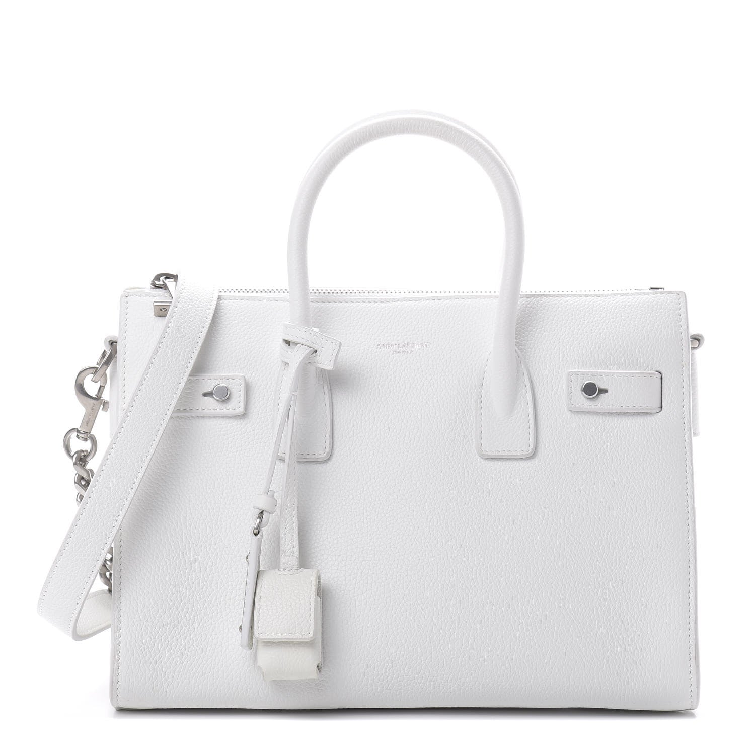 Saint Laurent Grained Calfskin Baby Supple Sac De Jour White 1 of 13