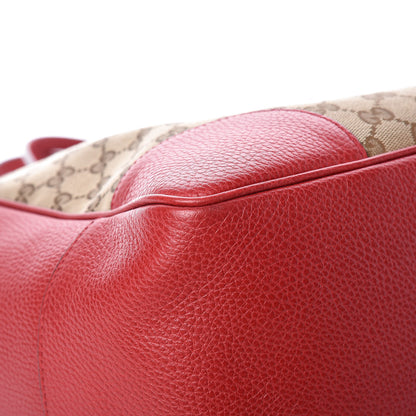 Gucci Monogram Bree Zippered Tote Beige Red 10 of 14
