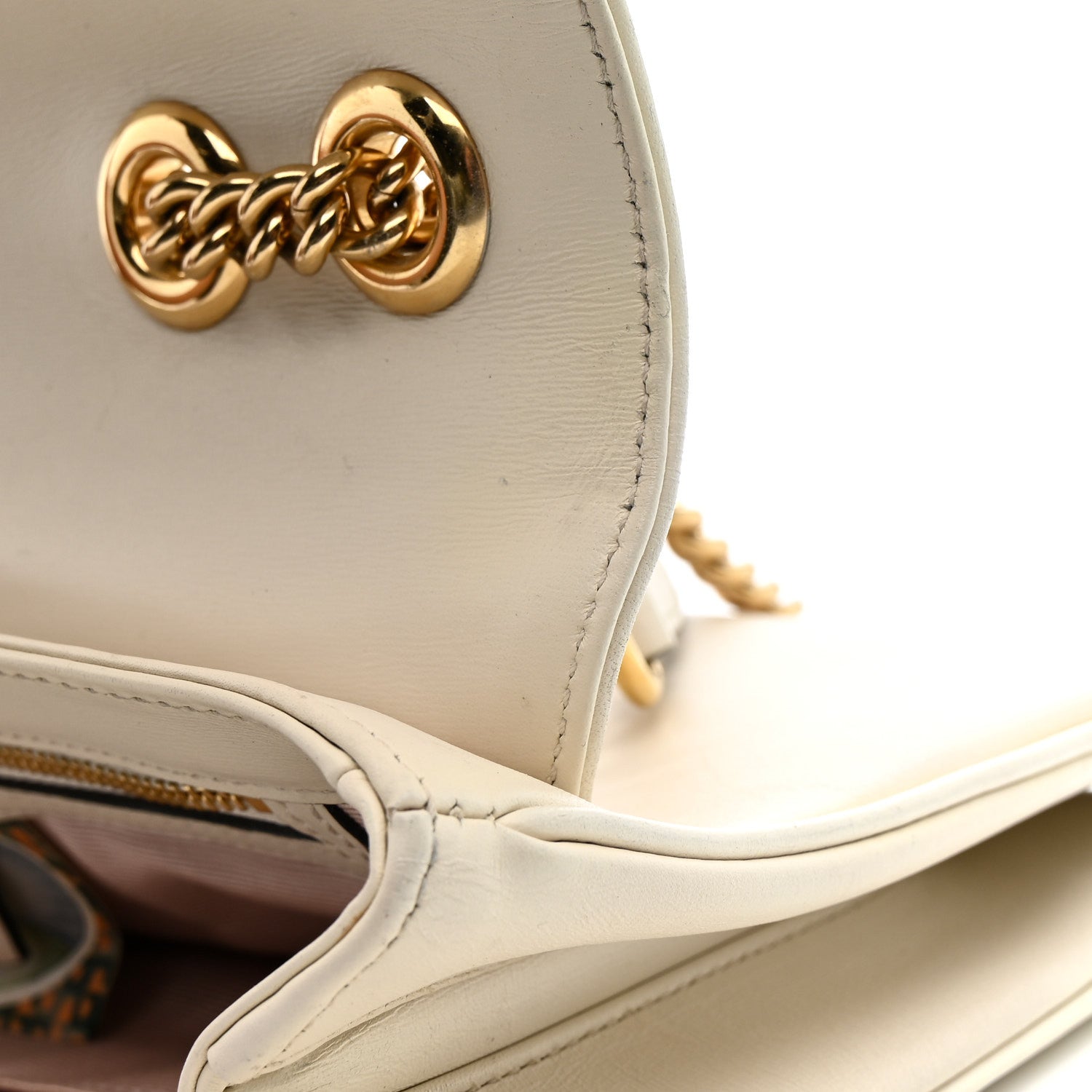 Gucci Vitello Palmellato Lux Crystal Medium Rajah Shoulder Bag Mystic White Multicolor 11 of 17