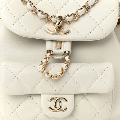 Chanel Lambskin Quilted Small Duma Drawstring Backpack White 8 of 11