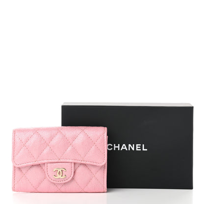 Chanel Iridescent Caviar Quilted Flap Card Holder Rose Pink 9 of 9