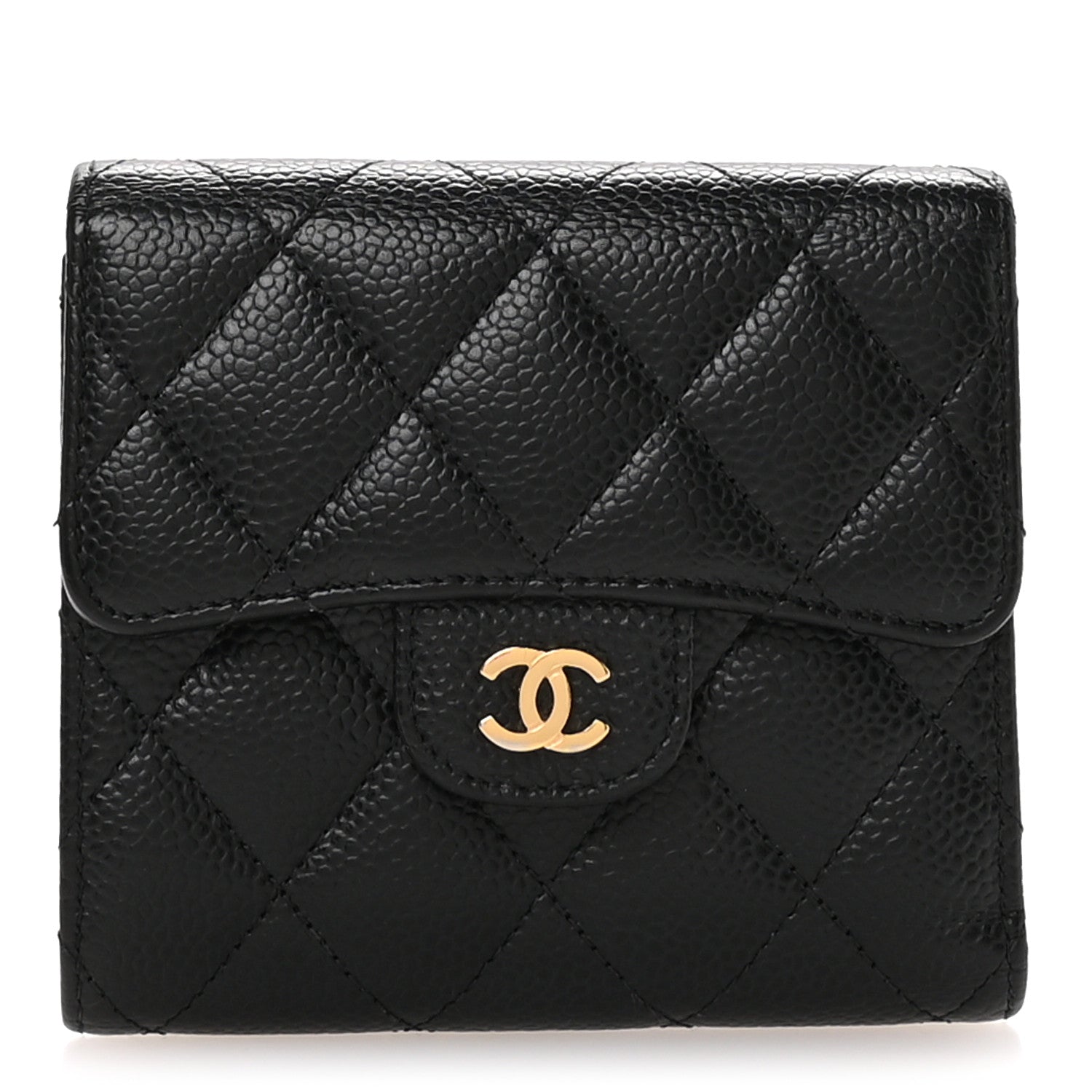 Chanel Caviar Quilted Compact Flap Wallet Black 1 of 8