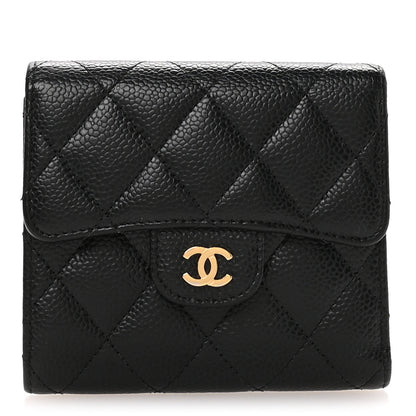 Chanel Caviar Quilted Compact Flap Wallet Black 1 of 8