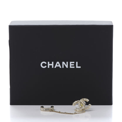Chanel Crystal CC Cuff Single Earring Gold 9 of 10