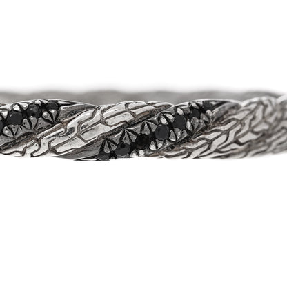 John Hardy Sterling Silver Black Sapphire Slim Classic Chain Bangle Bracelet 4 of 4