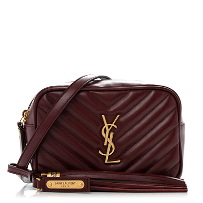 Saint Laurent Calfskin Matelasse Monogram Lou Belt Bag Dark Legion Red 1 of 13
