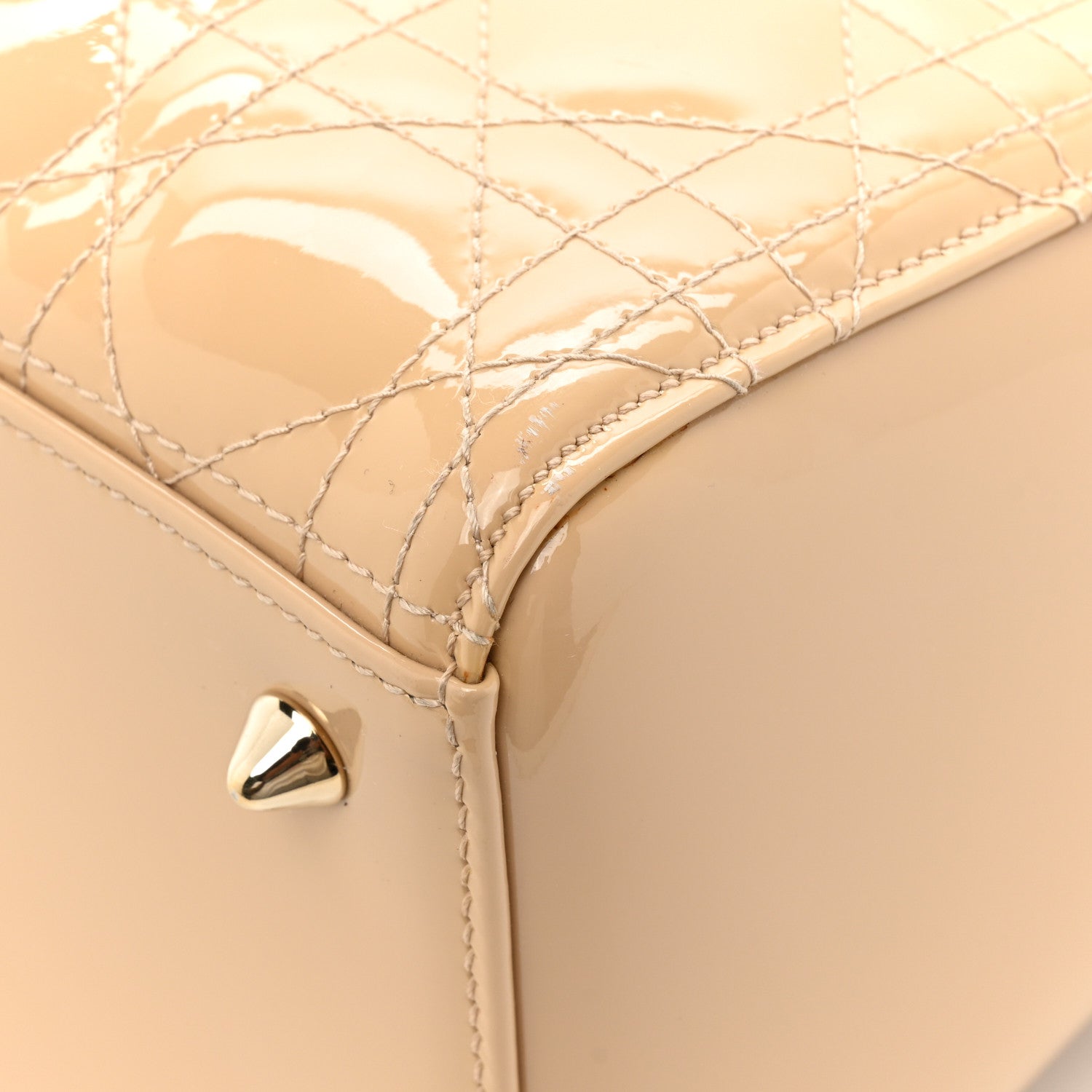 Christian Dior Patent Cannage Medium Lady Dior Beige 15 of 15