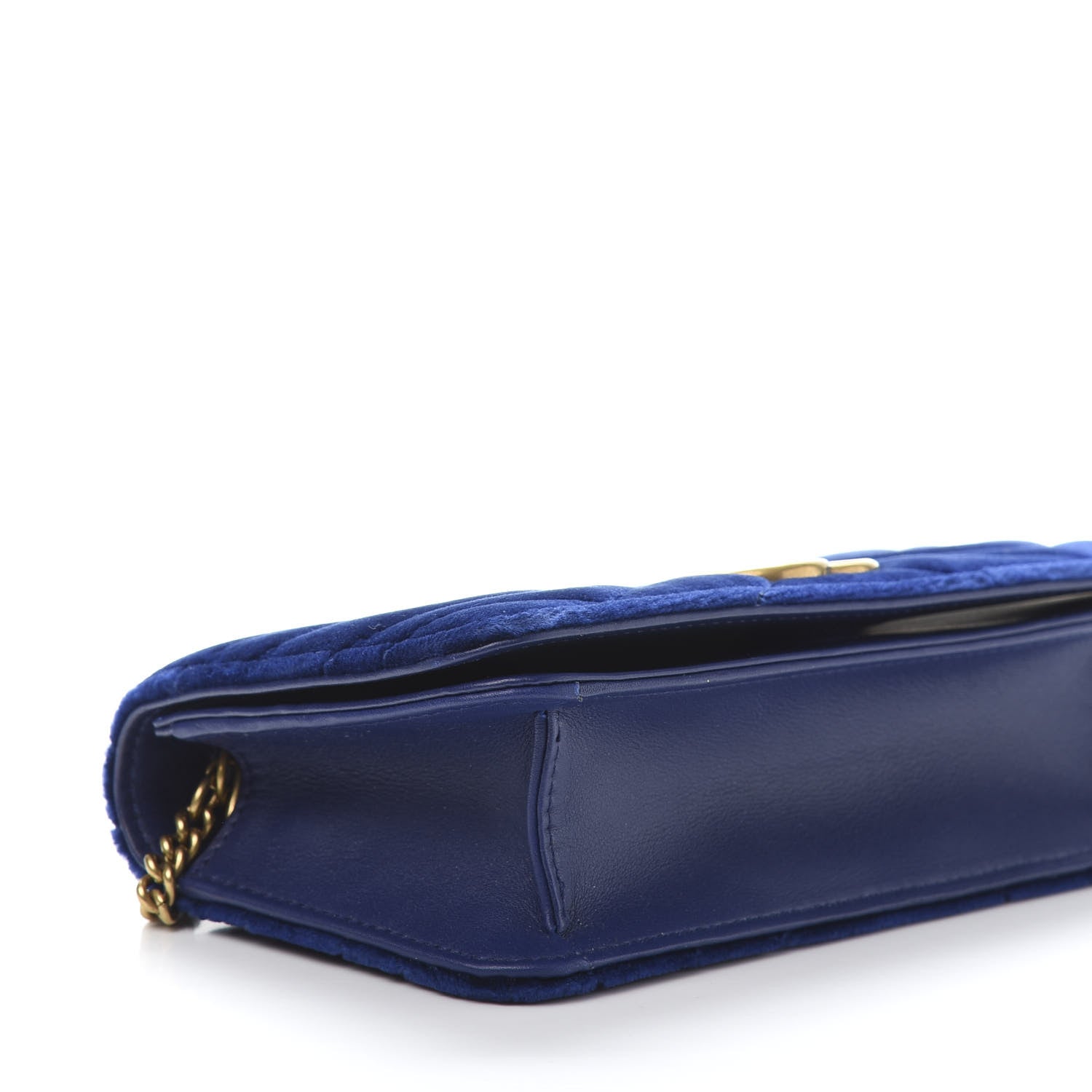 Gucci Velvet Matelasse GG Marmont Mini Bag Cobalt Blue 6 of 9