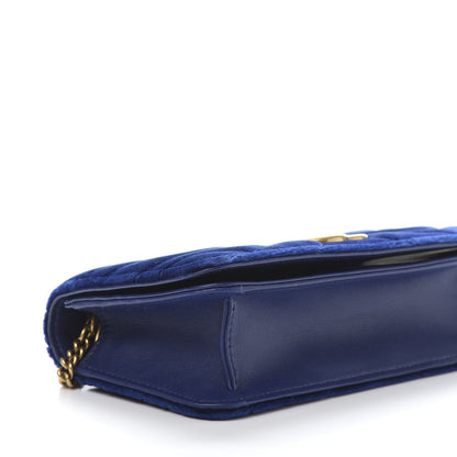 Gucci Velvet Matelasse GG Marmont Mini Bag Cobalt Blue 6 of 9