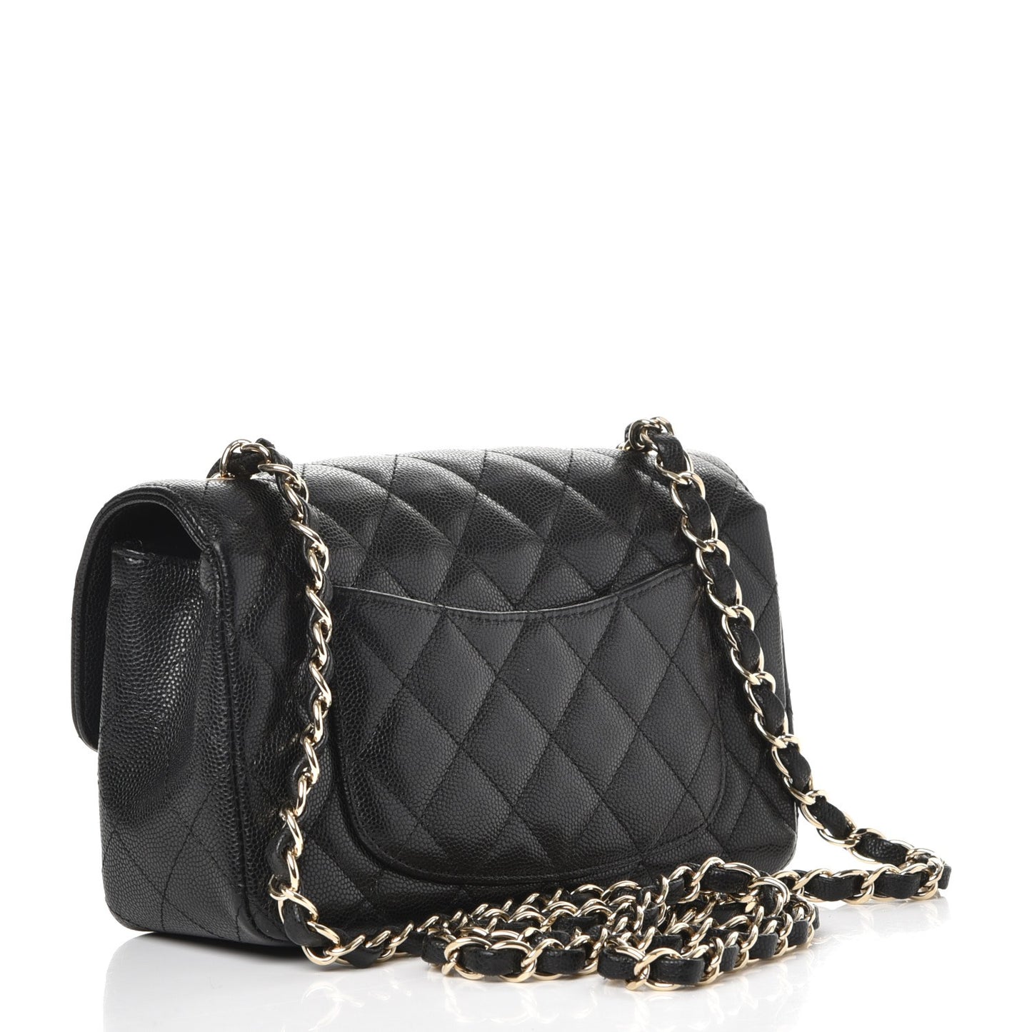 Caviar Quilted Mini Rectangular Flap Black