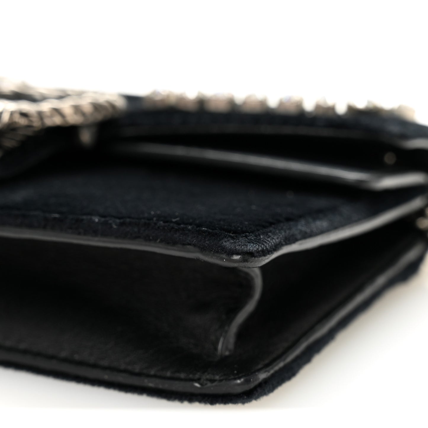 Velvet Crystal Super Mini Dionysus Shoulder Bag Black