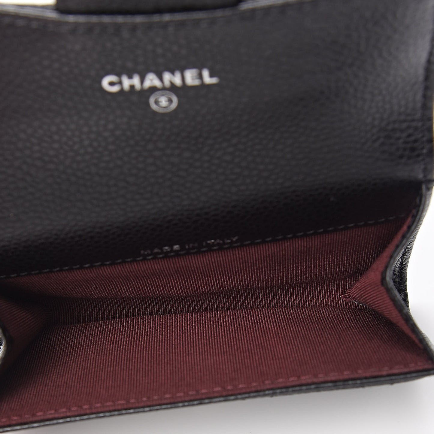 Caviar Quilted Flap Card Holder Black