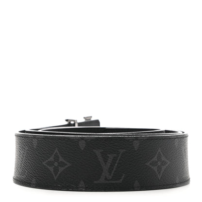 Louis Vuitton Monogram Eclipse Taigarama 40mm LV Initiales Reversible Belt 105 42 Black 2 of 5
