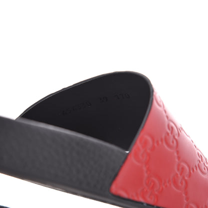Gucci Guccissima Signature Womens Slide Sandals 39 Hibiscus Red 7 of 8