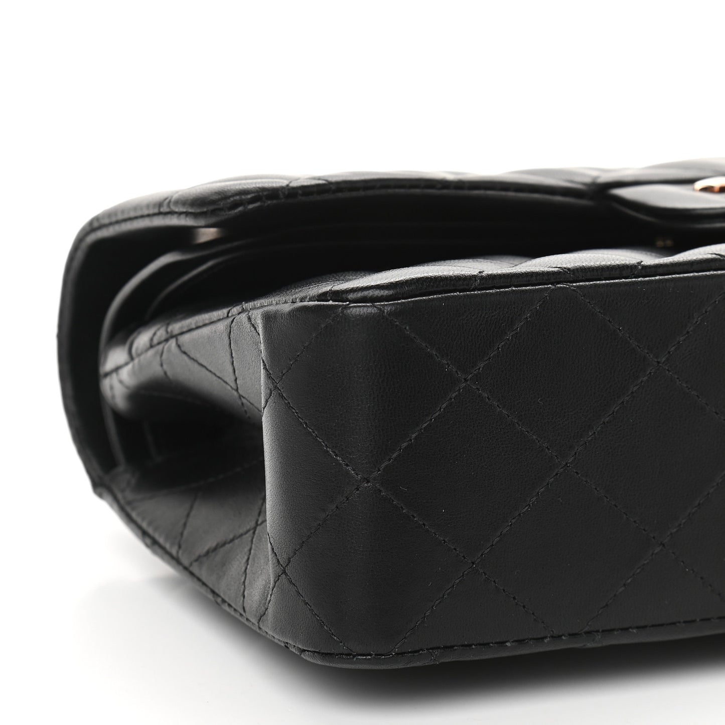 Lambskin Quilted Small Double Flap Black