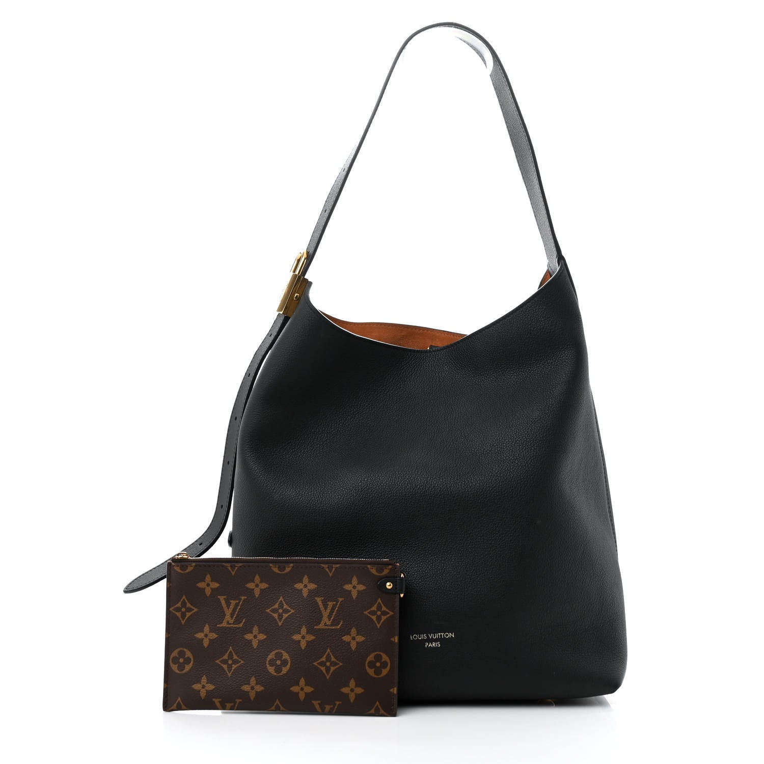 Louis Vuitton Grained Calfskin Low Key Hobo MM Black 3 of 12