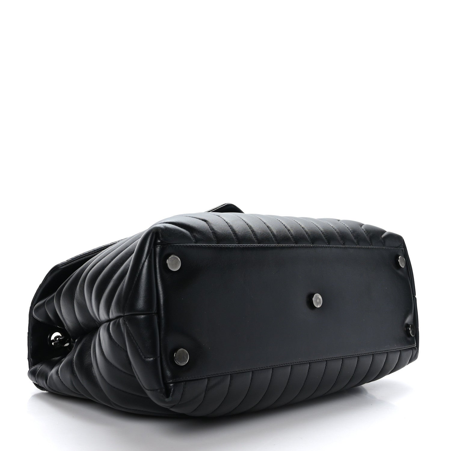 Saint Laurent Calfskin Y Quilted Monogram Monochrome Large Loulou Chain Satchel Black 4 of 9
