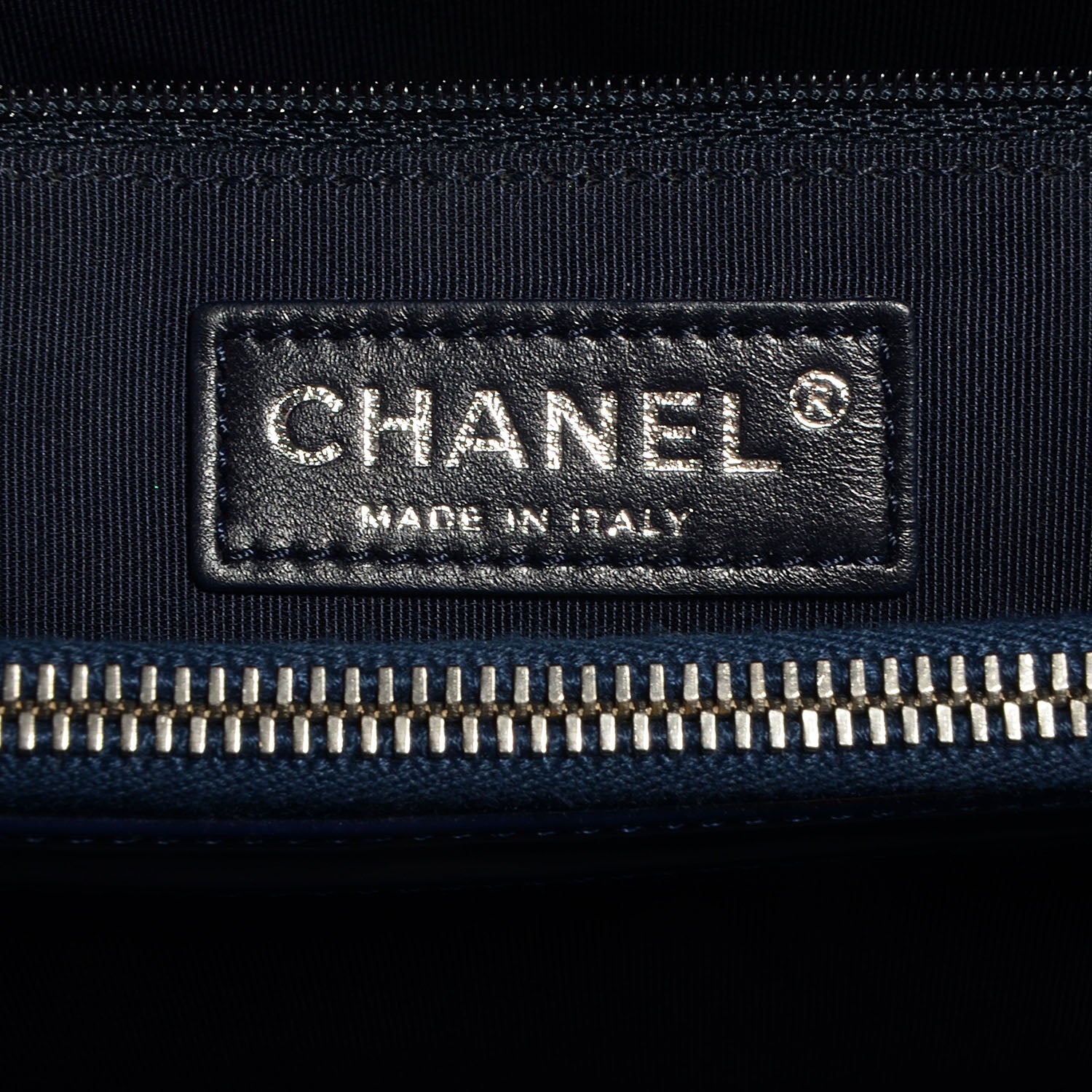 Chanel Quilted Patent Grand Shopping Tote GST Navy Blue 6 of 8